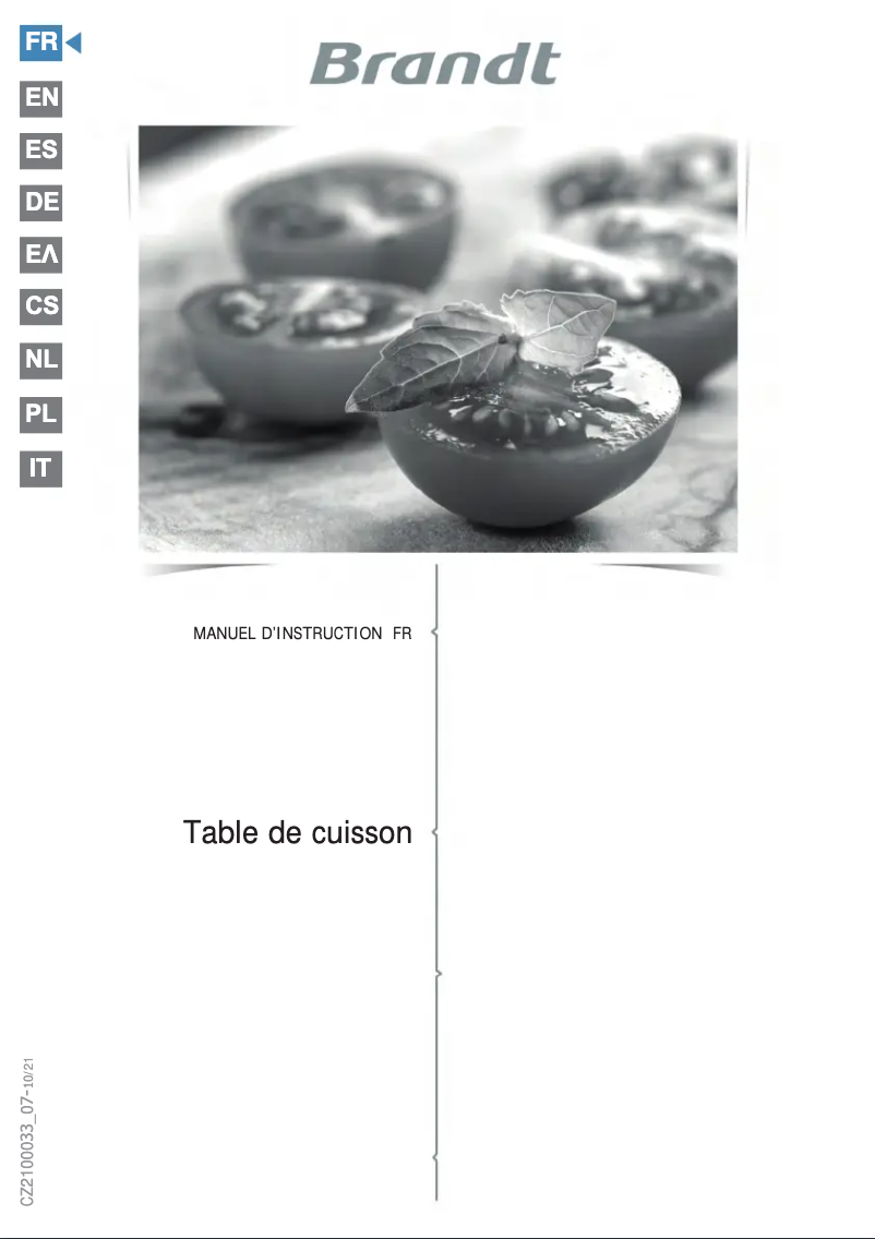 Page 1 de la notice Manuel utilisateur Brandt BPI1638UB