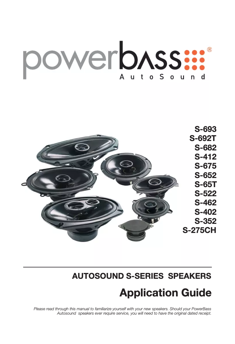 Page 1 de la notice Manuel utilisateur PowerBass AutoSound S-692T