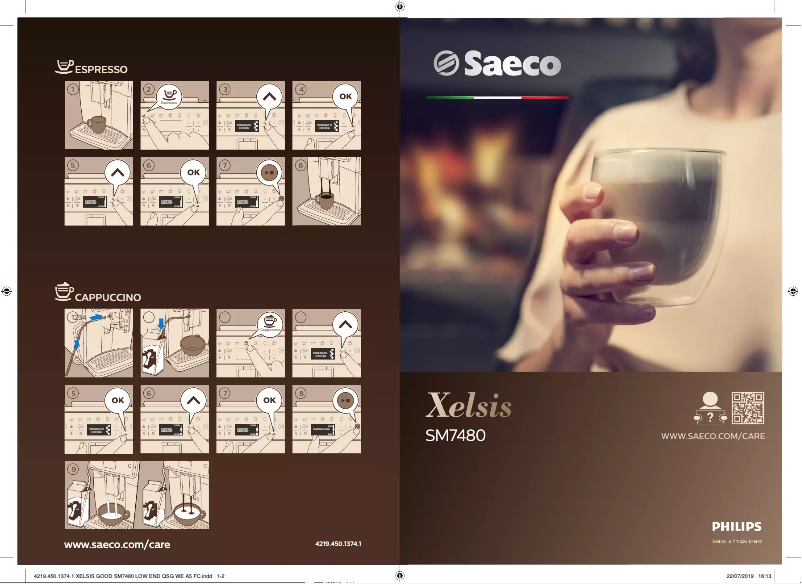 Page n°1 - Guide de démarrage rapide Philips Saeco Xelsis SM7480