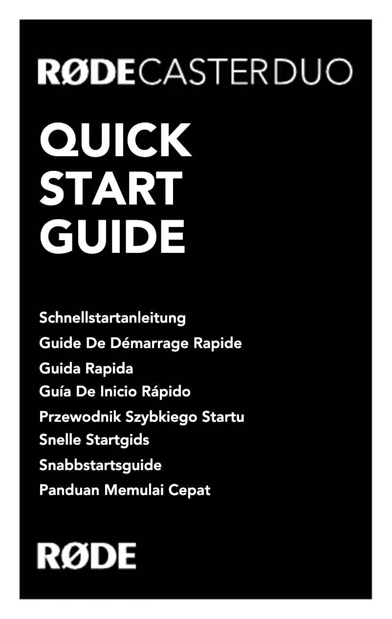 Page 1 de la notice Manuel utilisateur Røde RØDECaster Dueo