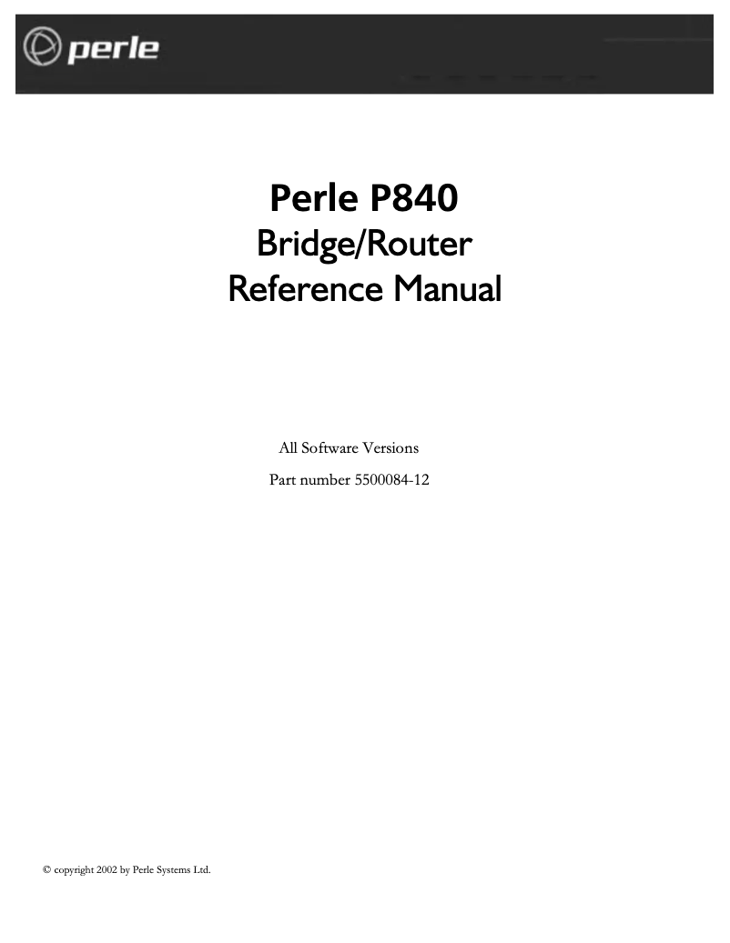Page n°1 - Manuel utilisateur Perle P842