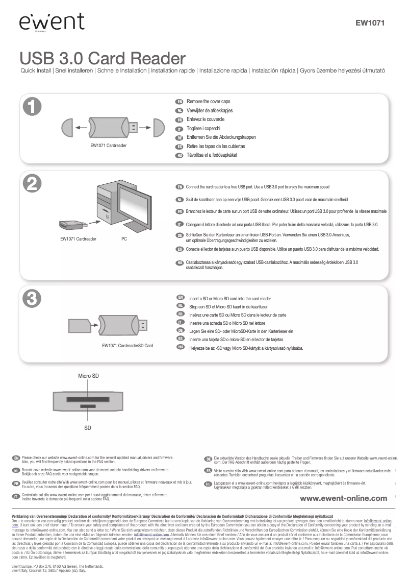 Page n°1 - Manuel utilisateur Ewent EW1071