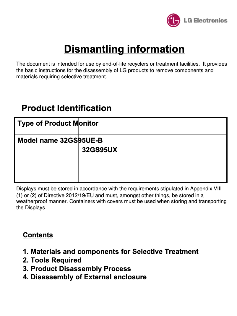 Page 1 de la notice Manuel utilisateur LG 32GS95UX