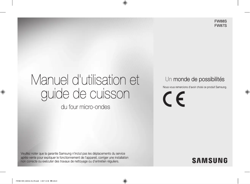 Page 1 de la notice Manuel utilisateur Samsung FW87SST
