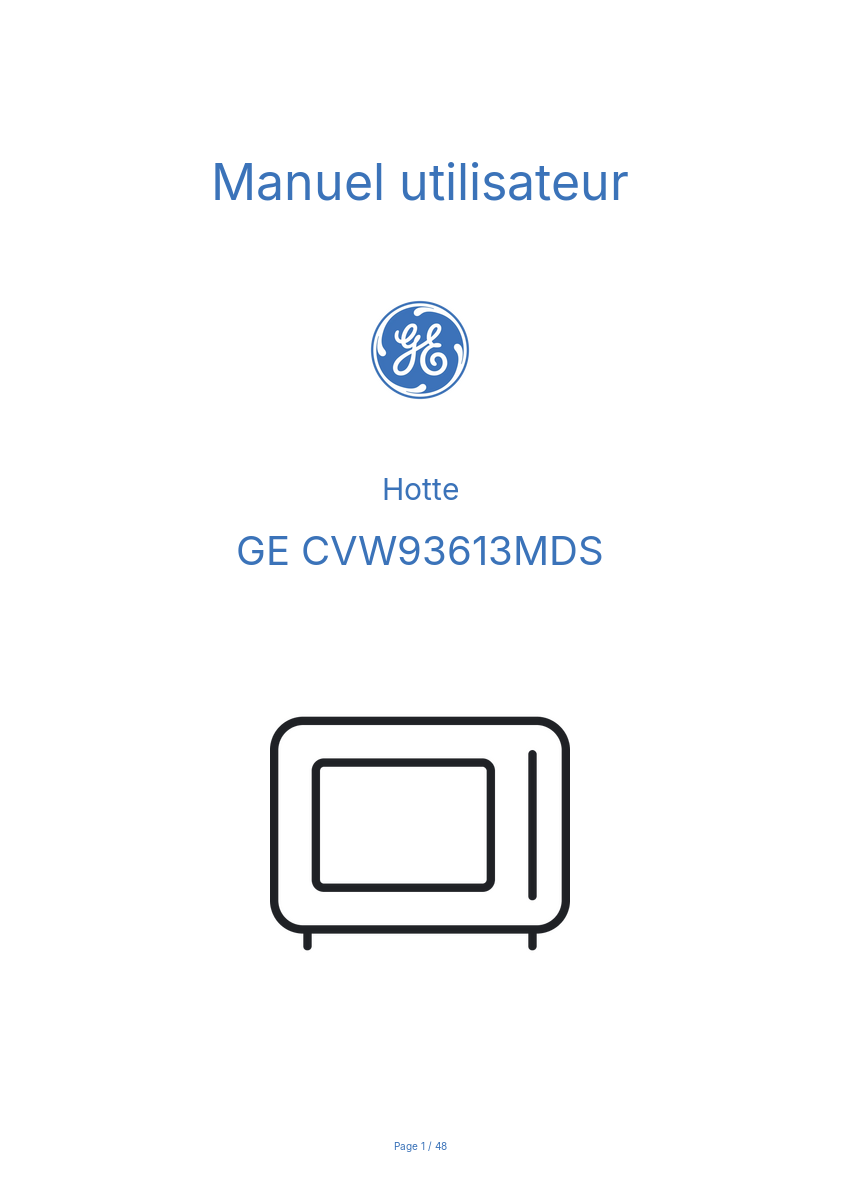 Image de la première page du manuel de l'appareil CVW93613MDS