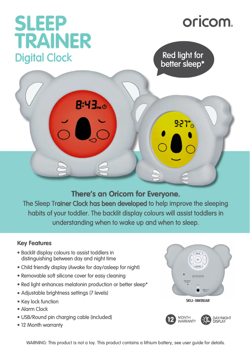 Page n°1 - Manuel utilisateur Oricom 08KBEAR