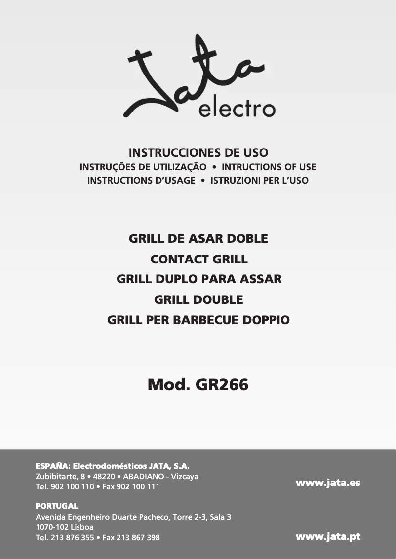 Image de la première page du manuel de l'appareil GR266