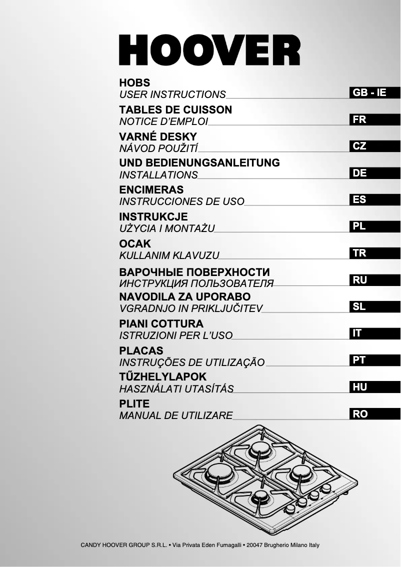 Page n°1 - Manuel utilisateur Hoover HGL64SCX