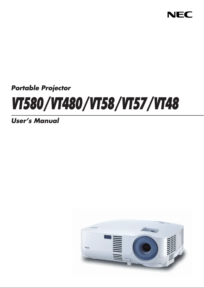 Page 1 de la notice Manuel utilisateur NEC VT480