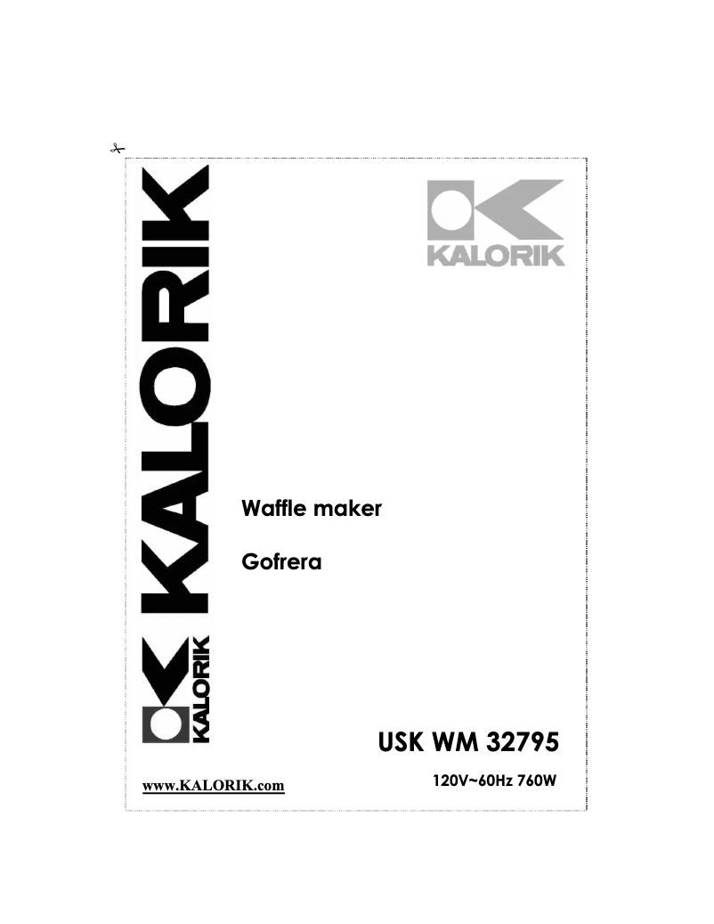 Page n°1 - Manuel utilisateur Kalorik WM 32795 MY