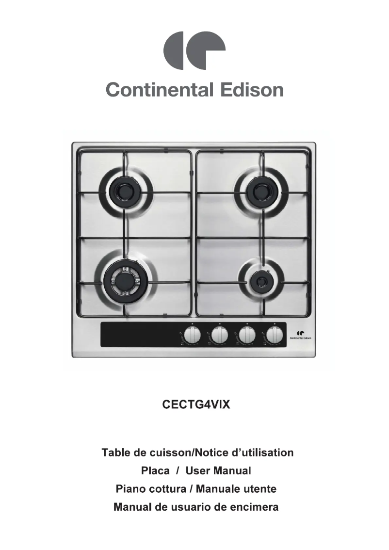 Page n°1 - Manuel utilisateur Continental Edison CECTG4VIX