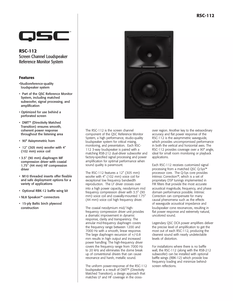 Image de la première page du manuel de l'appareil RSC-112