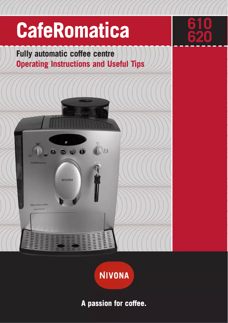 Page 1 de la notice Manuel utilisateur Nivona CafeRomatica 620
