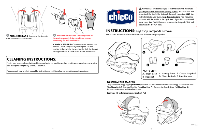 Page n°1 - Manuel utilisateur Chicco KeyFit 30 Zip