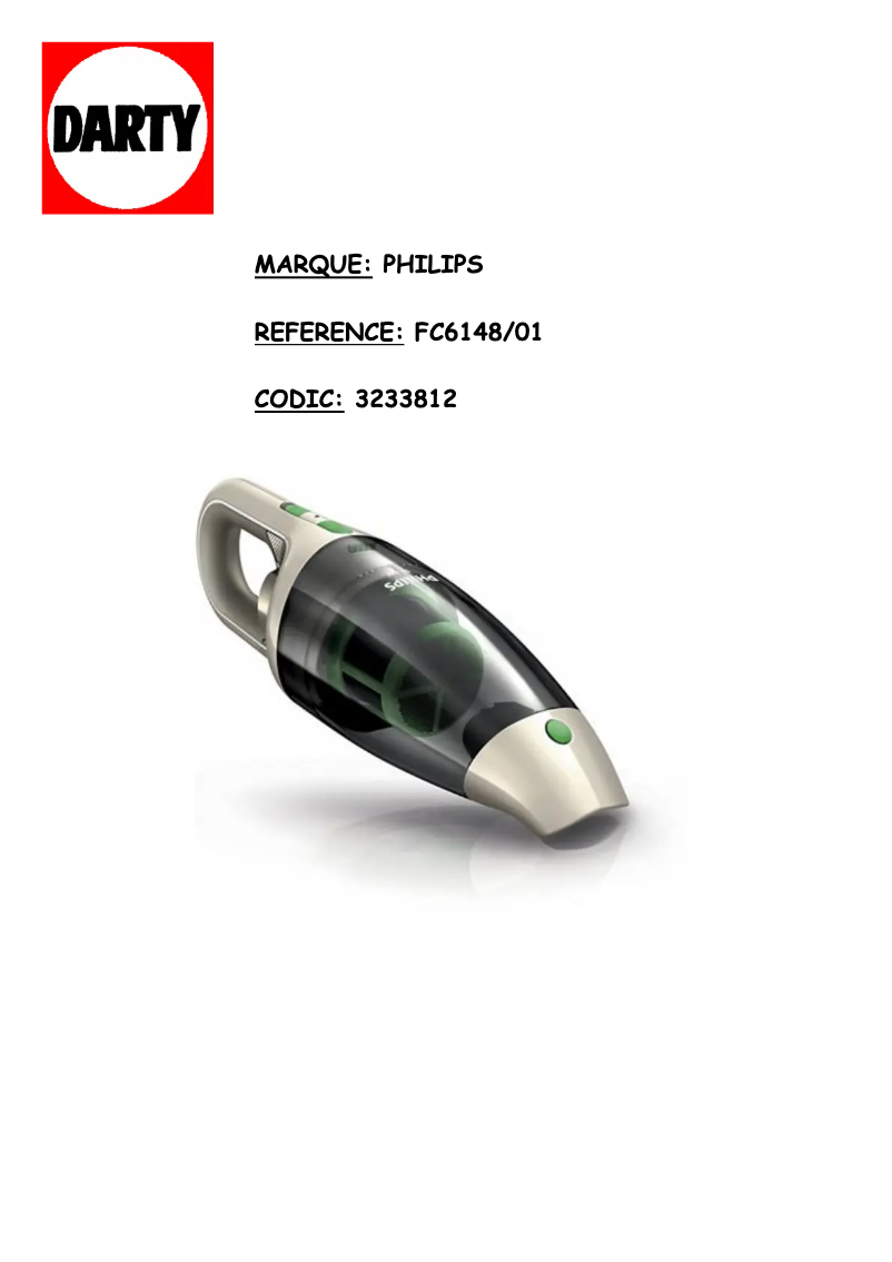 Page n°1 - Manuel utilisateur Philips MiniVac FC6148