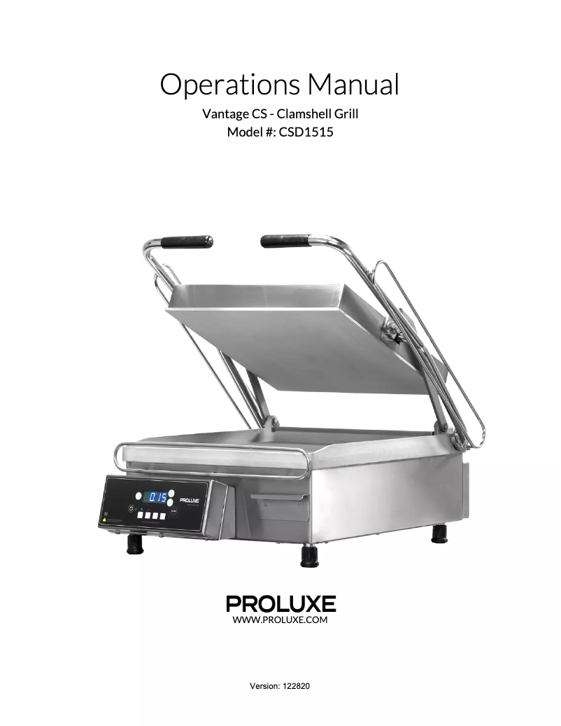 Page n°1 - Manuel utilisateur Proluxe CSD1515