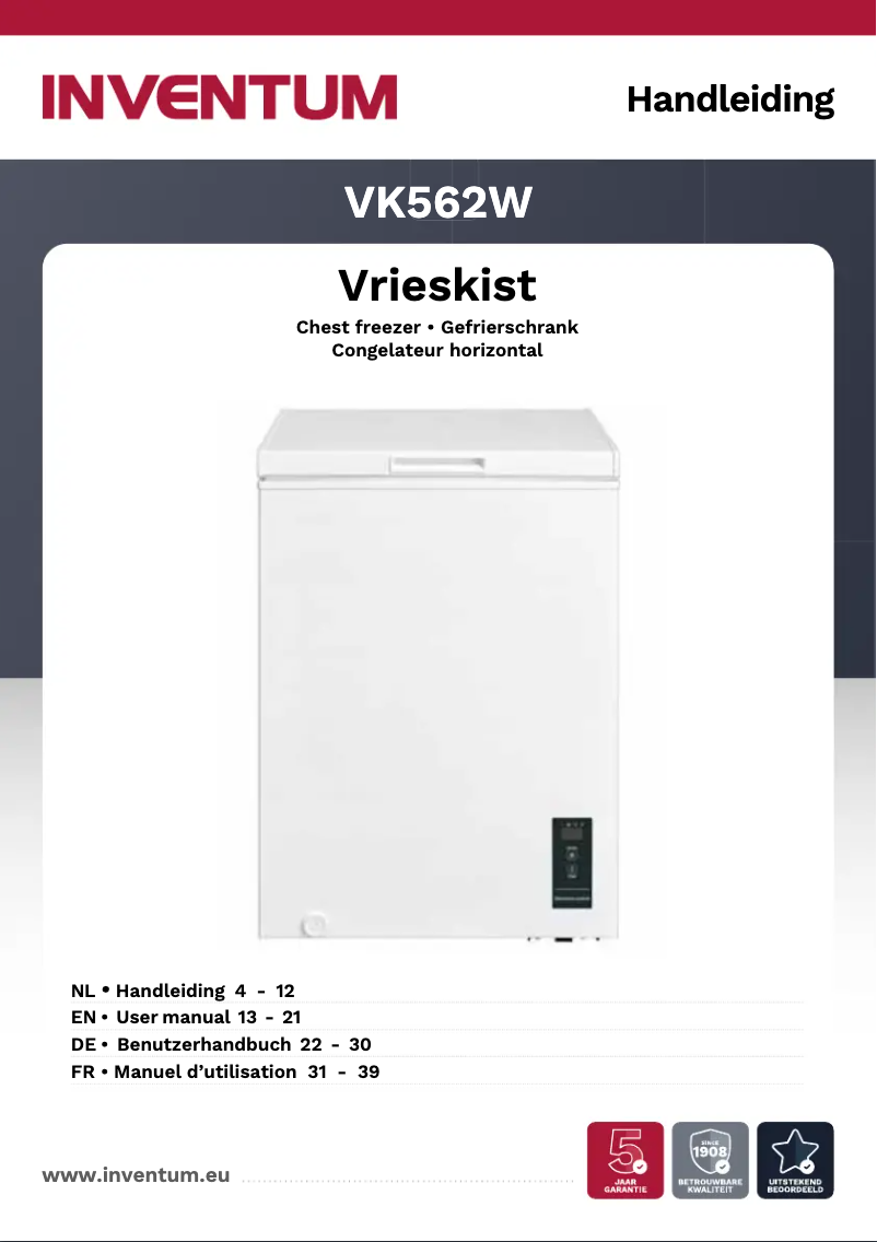 Page n°1 - Manuel utilisateur Inventum VK562W