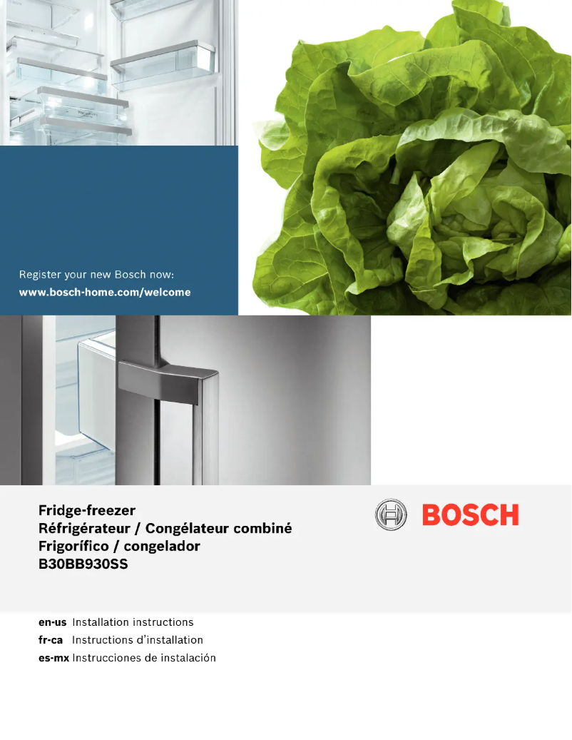 Page n°1 - Guide d'installation Bosch B30BB930SS