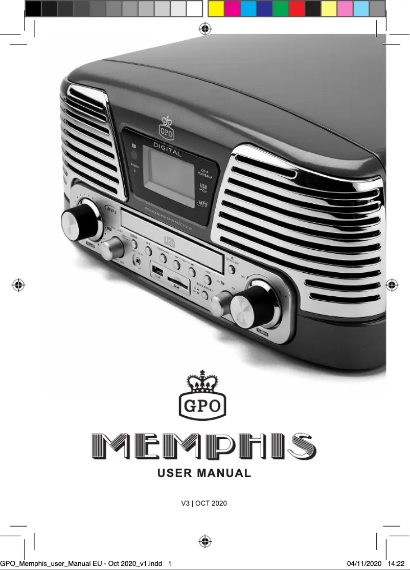 Page 1 de la notice Manuel utilisateur GPO Memphis