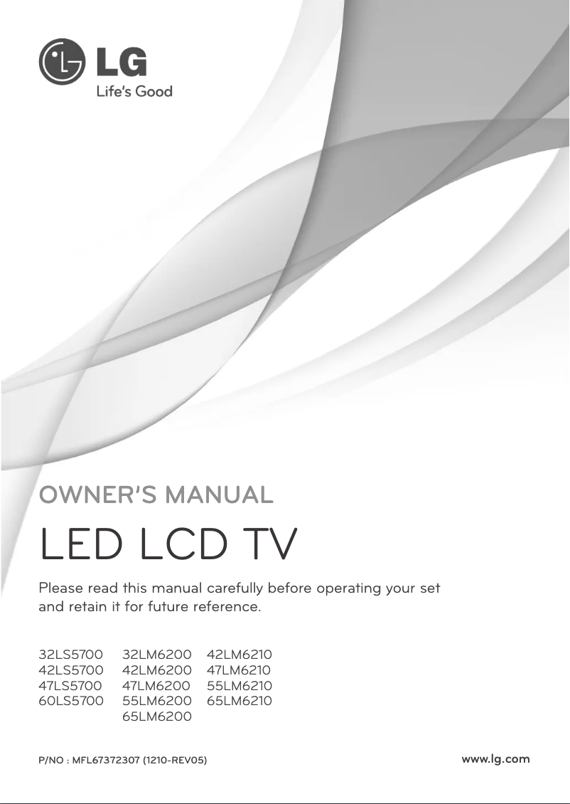 Page 1 of the manual User Manual LG 42LM6210