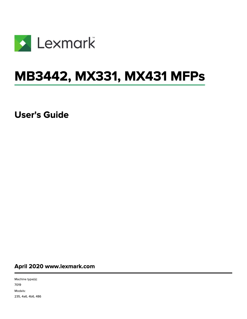 Image de la première page du manuel de l'appareil MB3442i