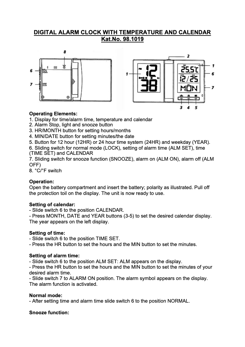 Image de la première page du manuel de l'appareil 98.1019
