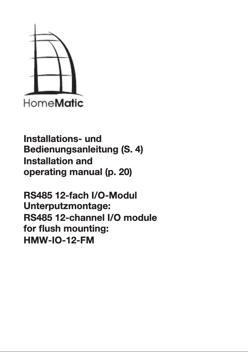 Page 1 de la notice Manuel utilisateur Homematic IP HMW-IO-12-FM