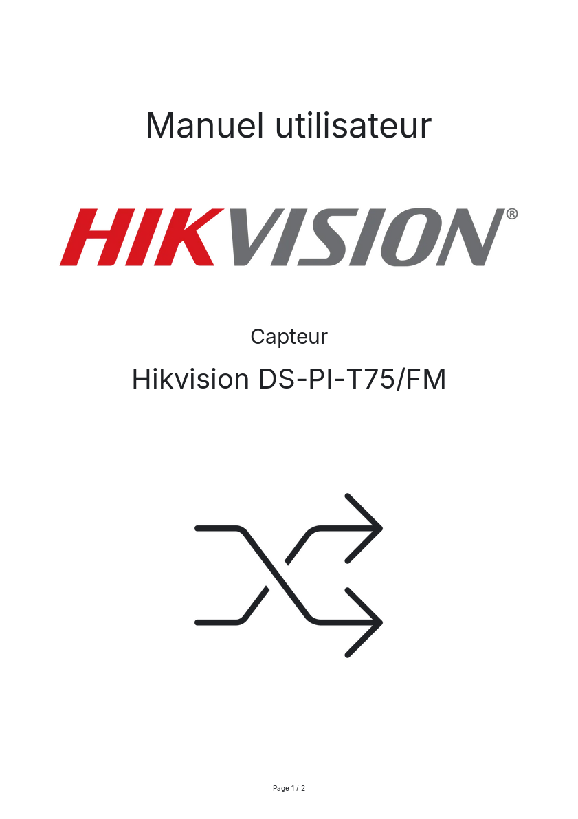 Page n°1 - Manuel utilisateur Hikvision DS-PI-T75/FM