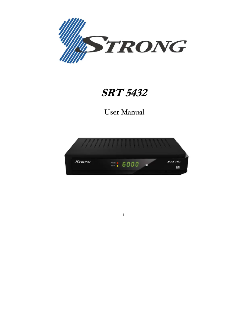 Page n°1 - Manuel utilisateur Strong SRT 5432
