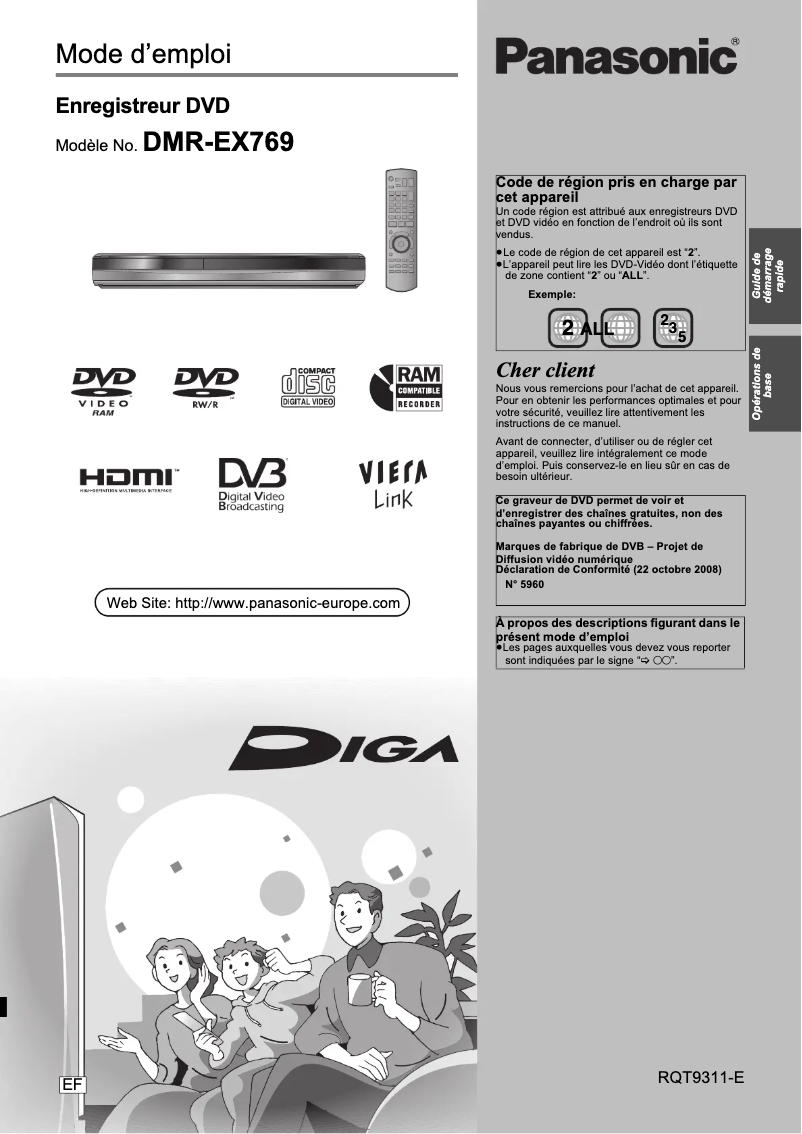 Página 1 del manual Manual de usuario Panasonic DMR-EX769
