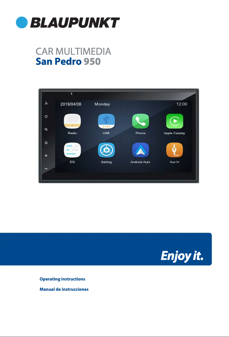 Page 1 de la notice Manuel utilisateur Blaupunkt San Pedro 950