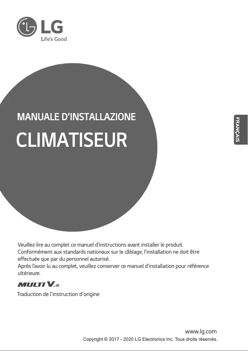 Page n°1 - Guide d'installation LG PRHR023