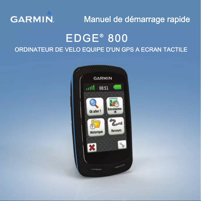 Page n°1 - Manuel utilisateur Garmin Edge 800
