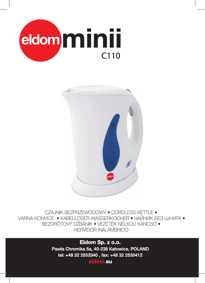 Page 1 de la notice Manuel utilisateur Eldom C110