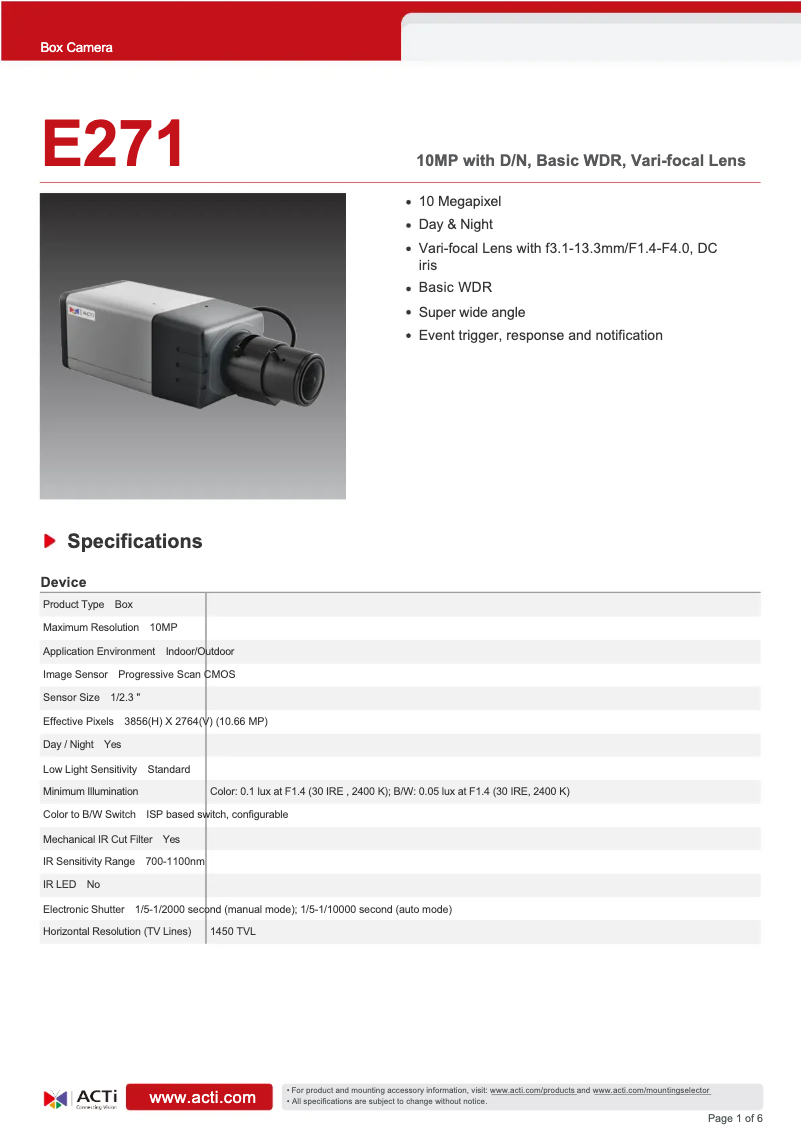 Image de la première page du manuel de l'appareil E271