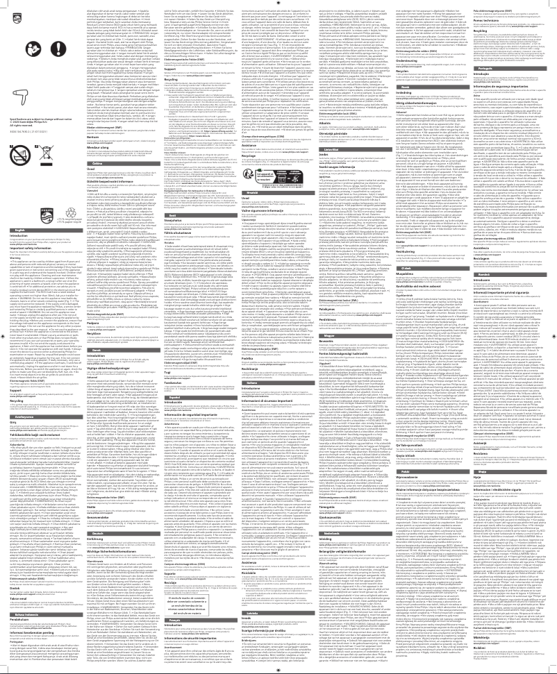 Page 1 of the manual User Manual Philips BHD723