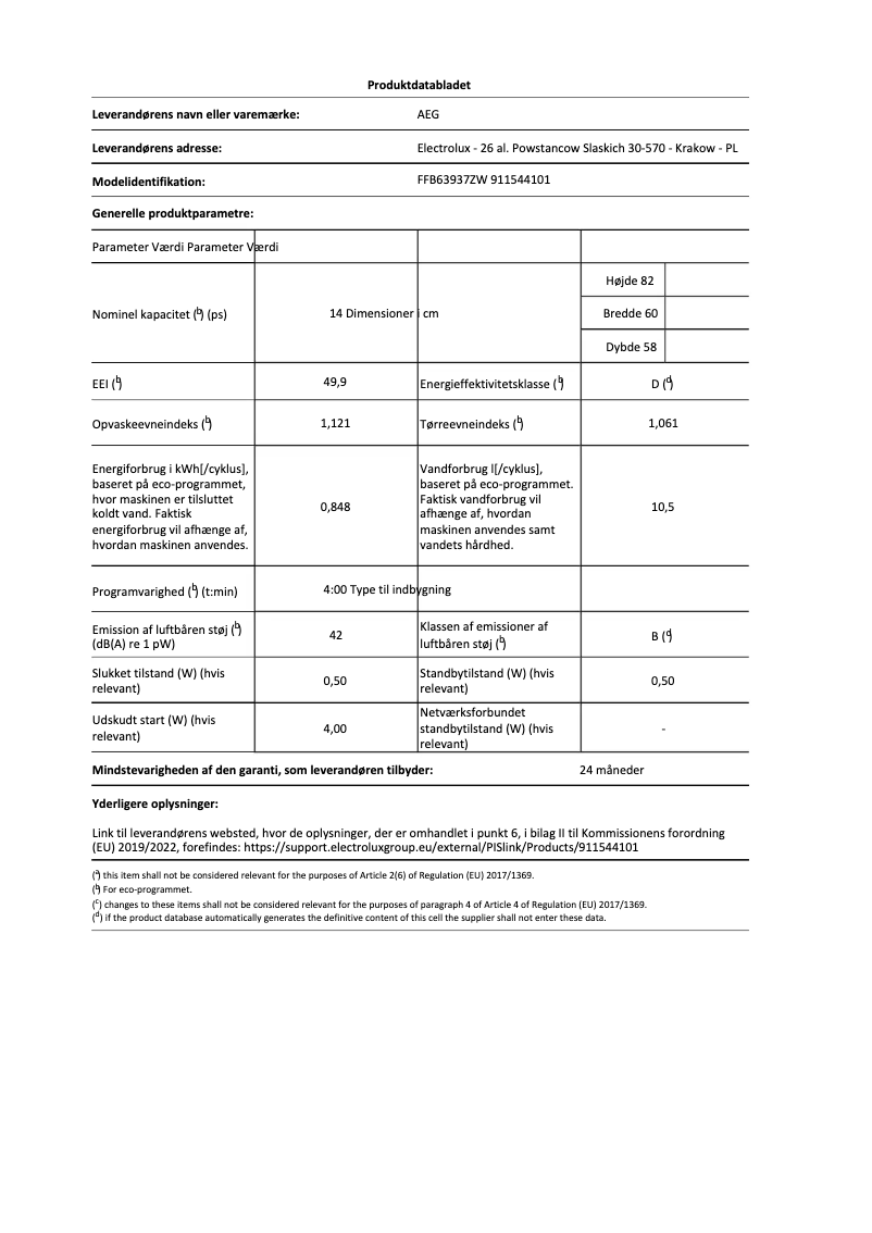 Image de la première page du manuel de l'appareil FFB63937ZW