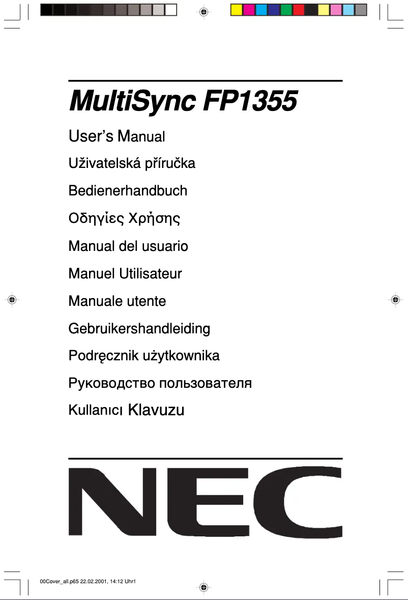 Imagen de la primera página del manual del dispositivo MultiSync FP1355