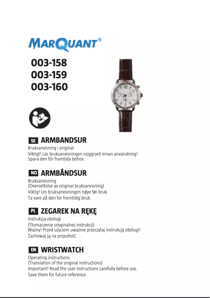 Página 1 del manual Manual de usuario Marquant 003-158