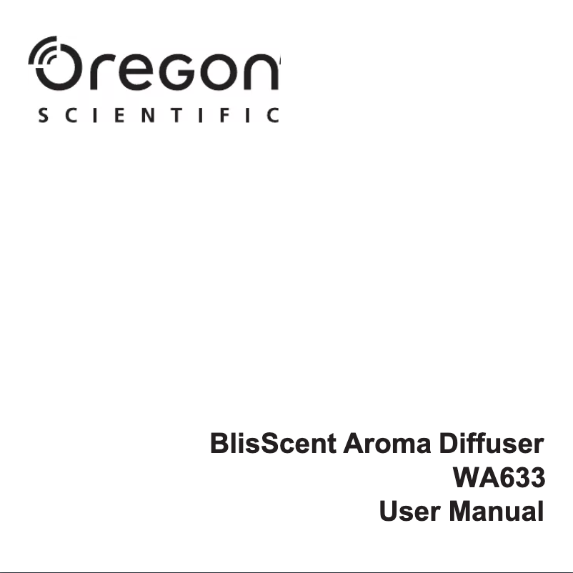 Page n°1 - Manuel utilisateur Oregon Scientific WA633 BlisScent