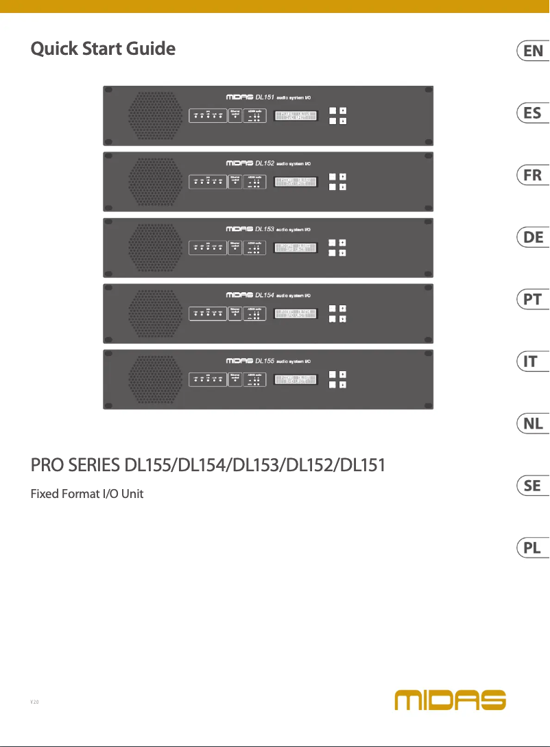 Page n°1 - Guide de démarrage rapide Midas DL155