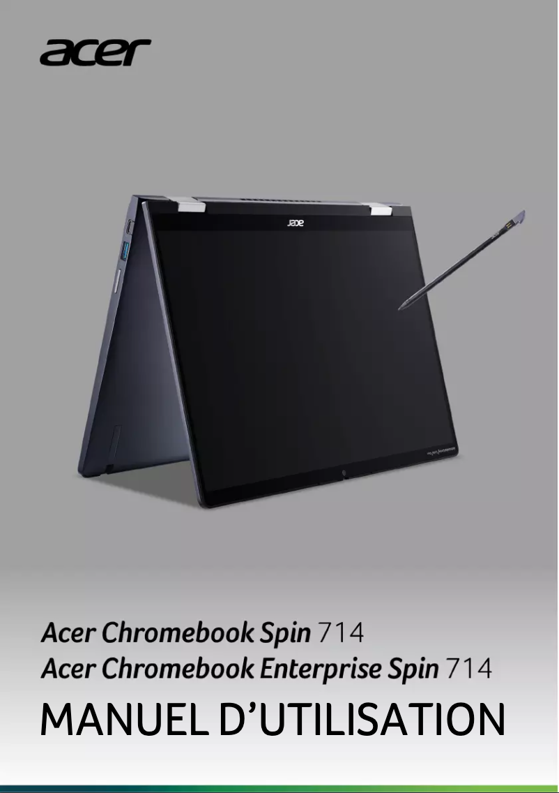 Image de la première page du manuel de l'appareil Chromebook Spin 714