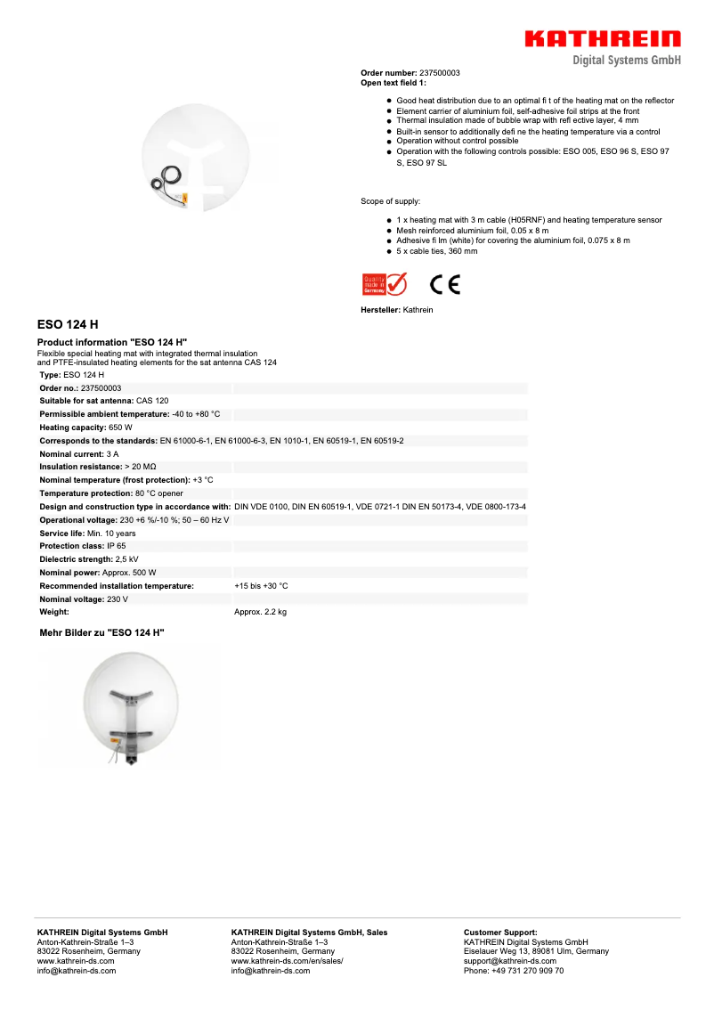 Image de la première page du manuel de l'appareil ESO 124 H