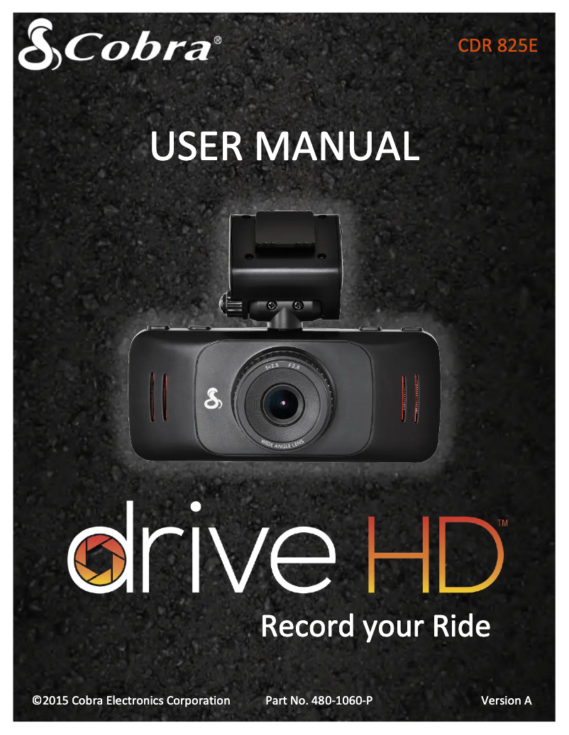 Page n°1 - Manuel utilisateur Cobra CDR 825E