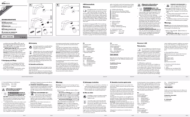 Page 1 de la notice Manuel utilisateur Miomare IAN 284540
