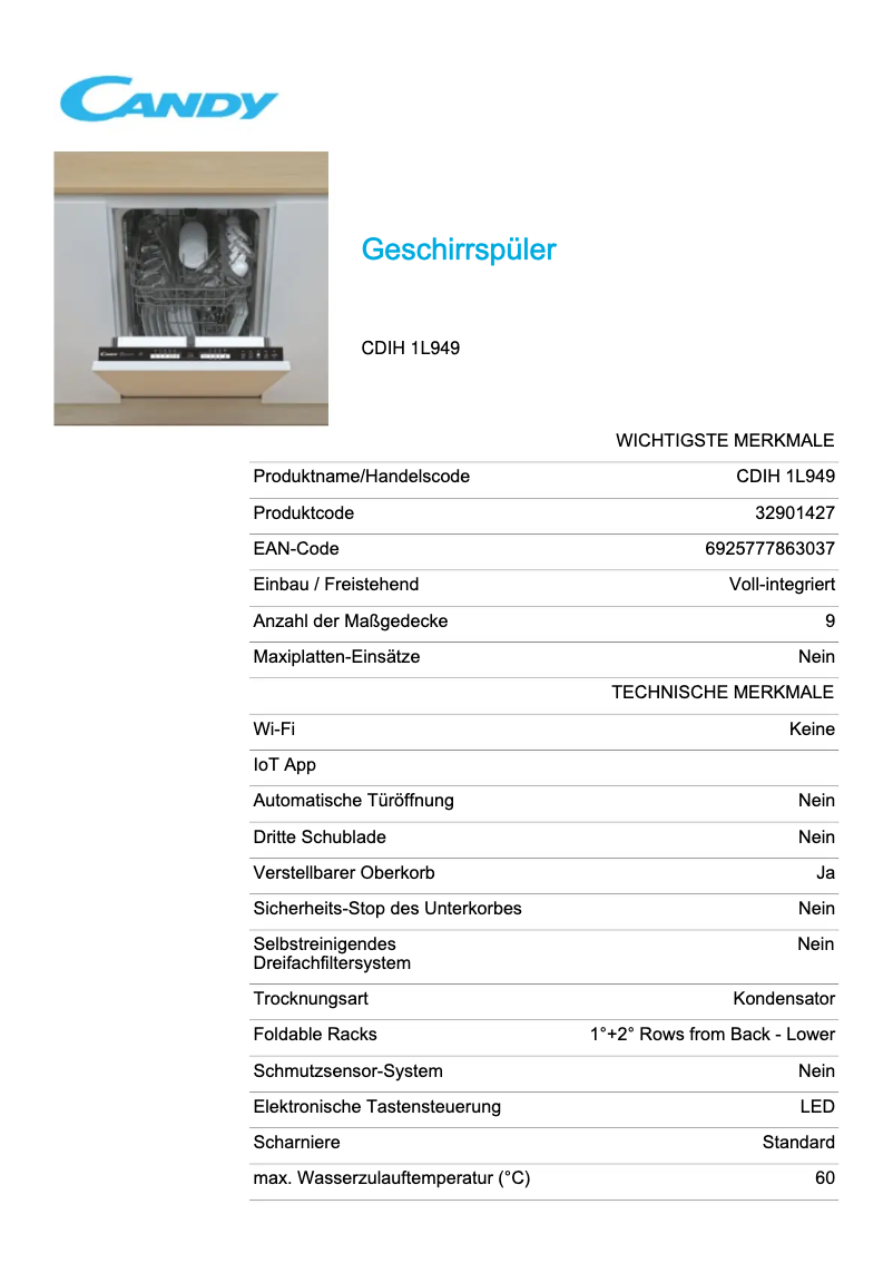 Image de la première page du manuel de l'appareil CDIH 1L949