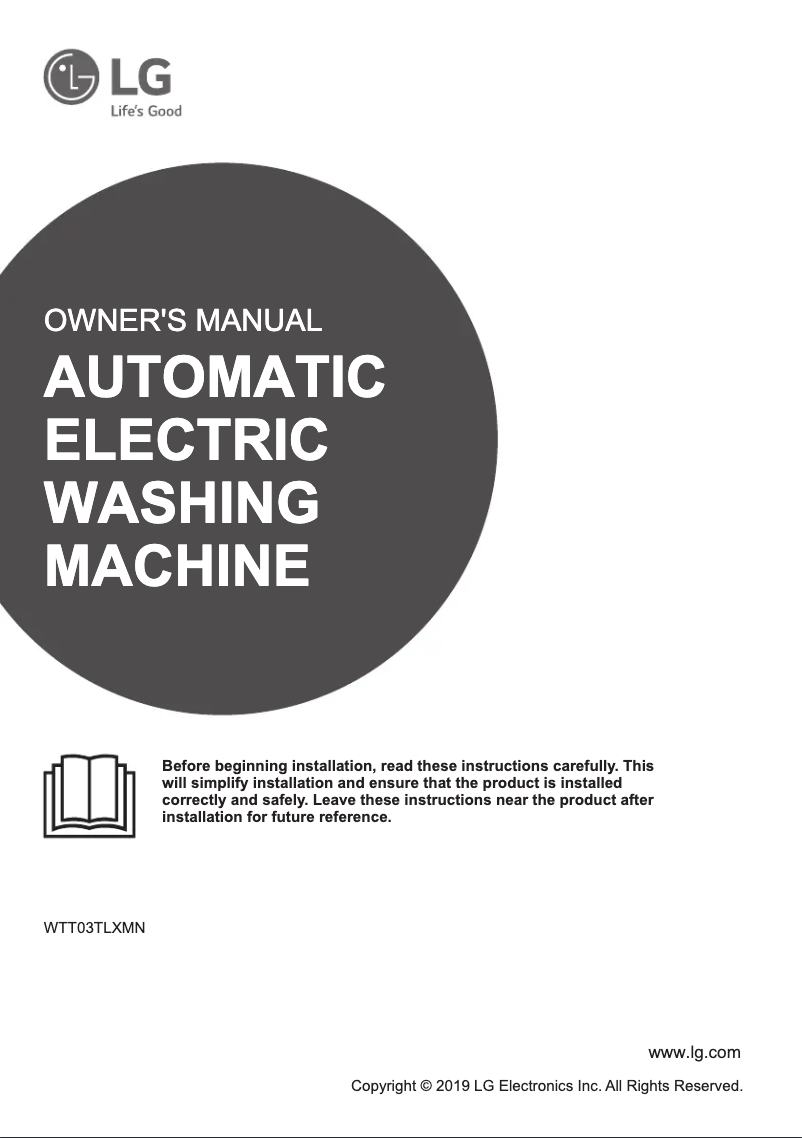 Página 1 del manual Manual de usuario LG WTT03TLXMN