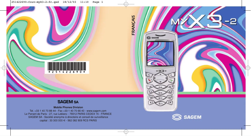 Page n°1 - Manuel utilisateur Sagem myX3-2