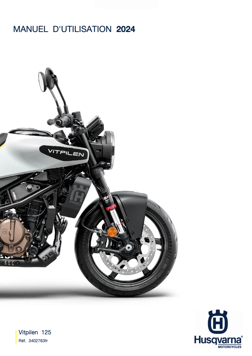 Image de la première page du manuel de l'appareil Vitpilen 125 (2024)