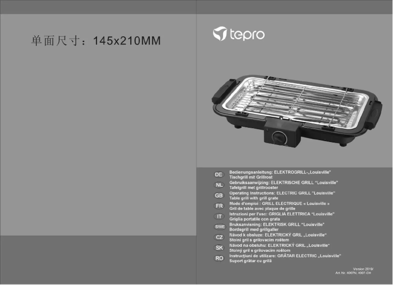 Page 1 de la notice Manuel utilisateur tepro Louisville 4007N